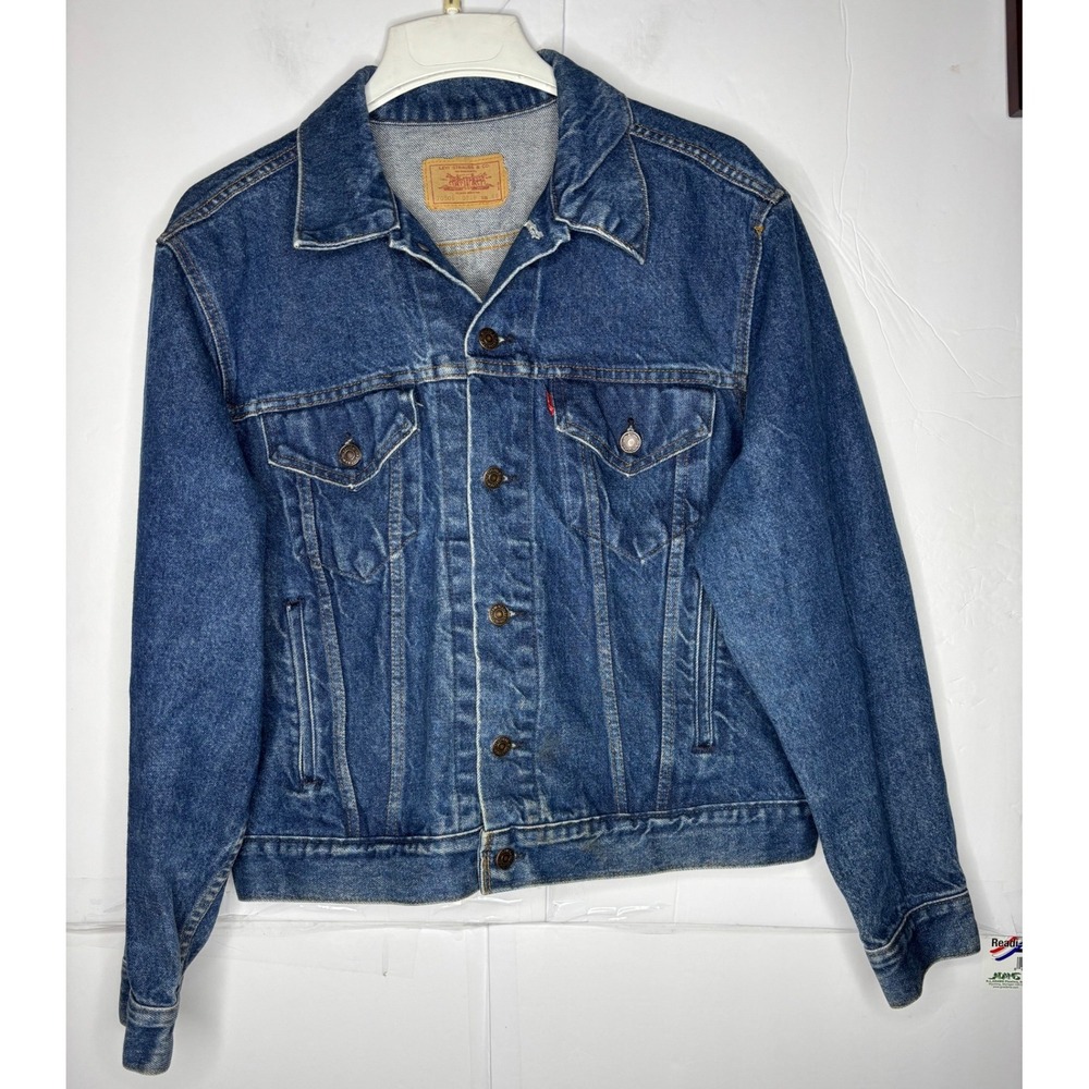 Levi's 70506-0217 Mens Blue Denim Trucker Jacket Medium Wash Vintage USA Made 44